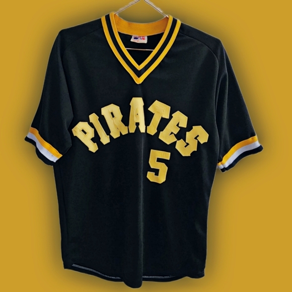 Late 70s Bill Madlock Pittsburg Pirates Jersey. Pullover. Size Lrg. Black/yellow - Picture 2 of 6